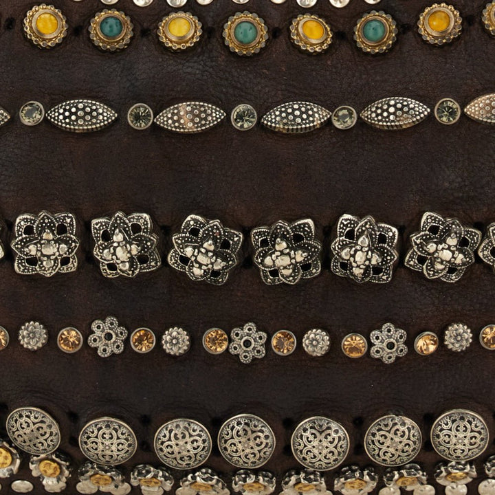 Campomaggi CAMERA BROWN RHINESTONES/STUDS CROSSBODY Handbags | Shop now at Main &amp; Taylor Shoes!