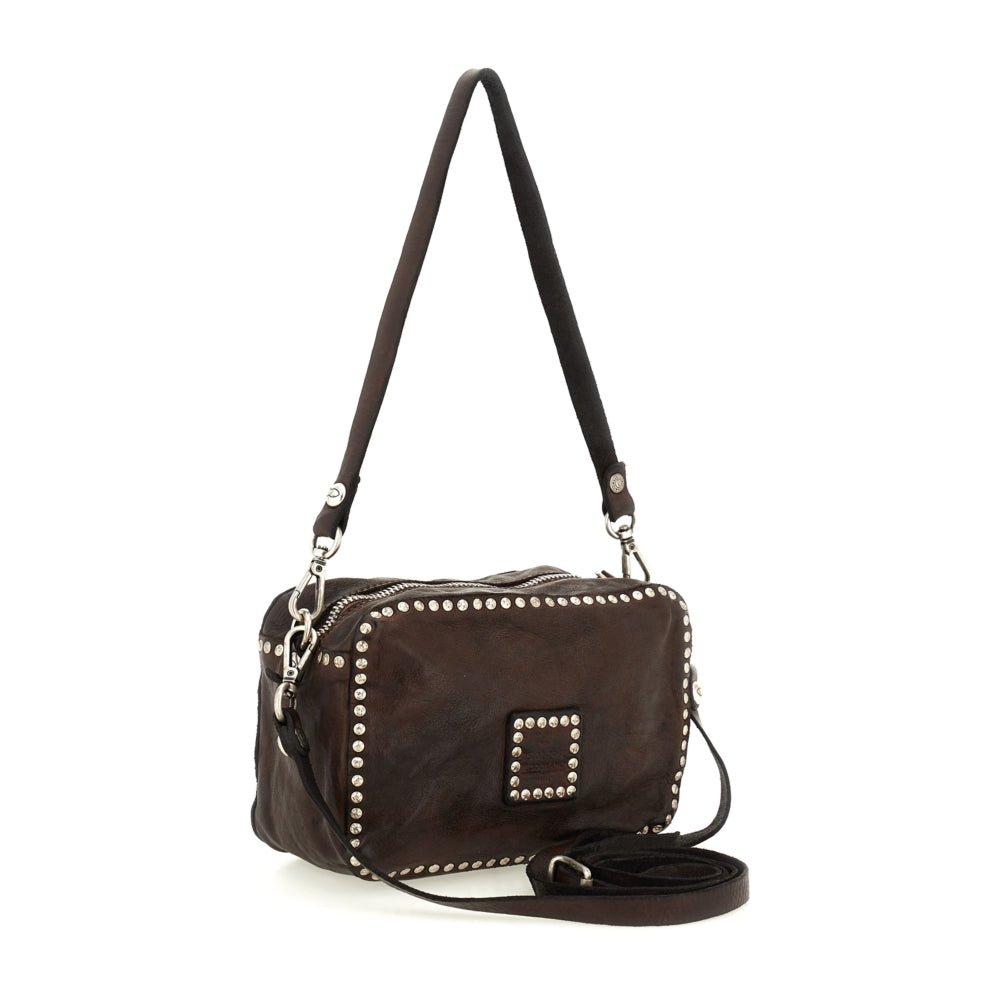 Campomaggi CAMERA BROWN RHINESTONES/STUDS CROSSBODY Handbags | Shop now at Main &amp; Taylor Shoes!