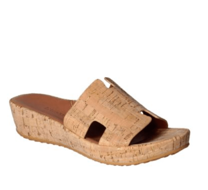 L'AMOUR DES PIEDS CATIANA CORK/GOLD Shoes | Shop now at Main & Taylor Shoes!