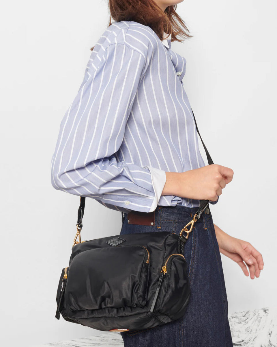 MZ Wallace CHELSEA SMALL CROSSBODY BLACK HANDBAGS | Main & Taylor