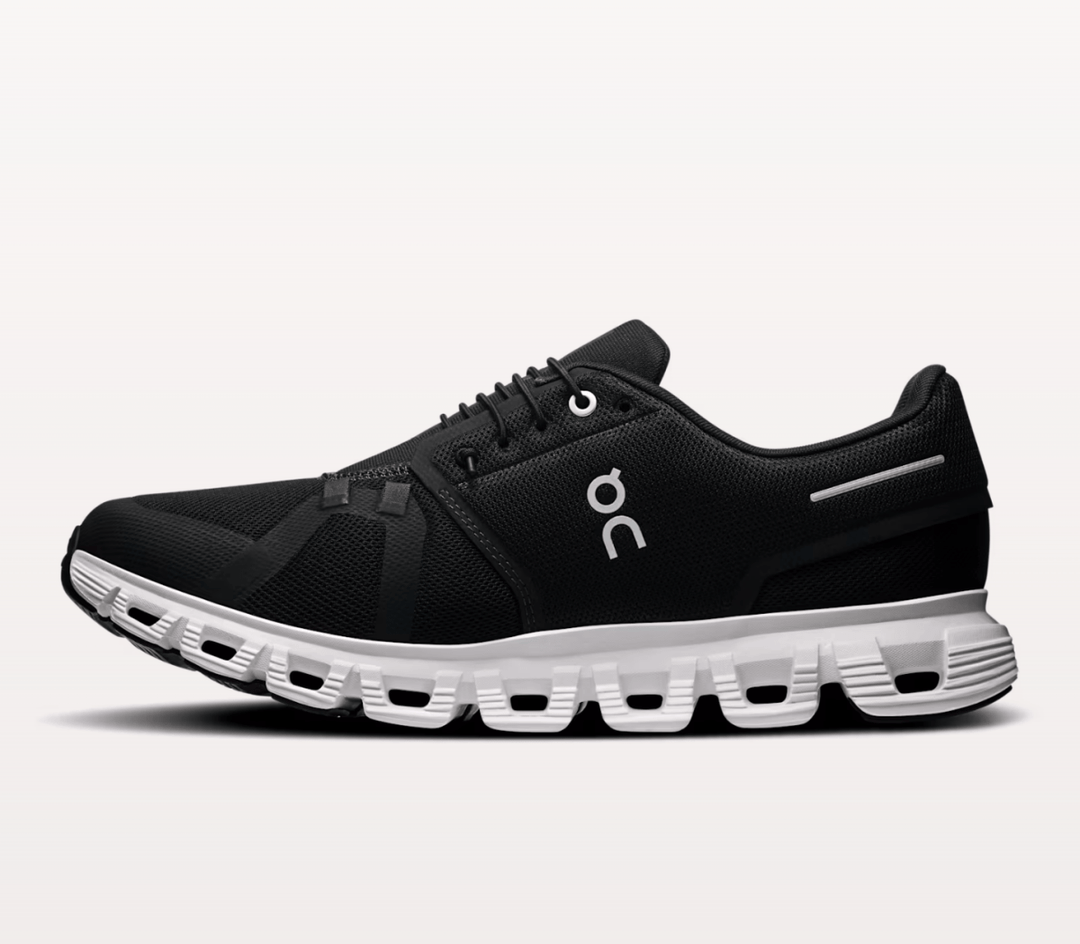 On Running CLOUD6 MEN BLACK/WHITE SNEAKER SHOES | Shop now at Main &amp; Taylor Shoes!