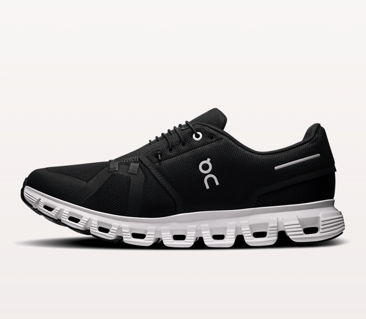 On Running CLOUD6 MEN BLACK/WHITE SNEAKER SHOES | Shop now at Main &amp; Taylor Shoes!