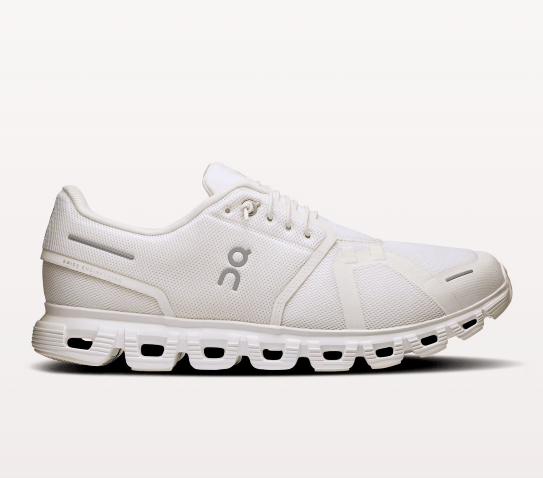 On Running CLOUD6 MEN WHITE/WHITE SNEAKER SHOES | Shop now at Main &amp; Taylor Shoes!