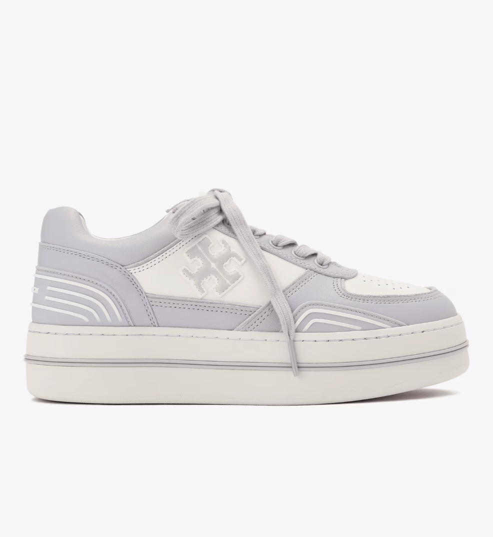 TORY BURCH CLOVER COURT PLATFORM SNEAKER PURITY SILVER Shoes | Shop now at Main &amp; Taylor Shoes!
