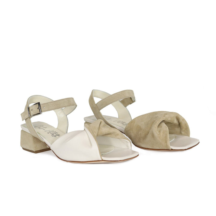 Cristina Millotti PRISCILLA TAUPE/IVORY SANDAL Shoes | Shop now at Main &amp; Taylor Shoes!