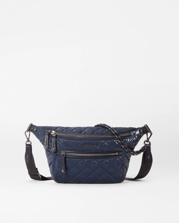 MZ Wallace CROSBY SLING SMALL INK LIQUID HANDBAGS | Shop now at Main &amp; Taylor Shoes!