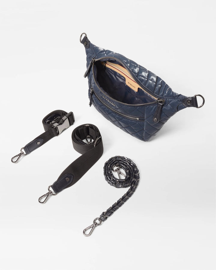 MZ Wallace CROSBY SLING SMALL INK LIQUID HANDBAGS | Shop now at Main &amp; Taylor Shoes!