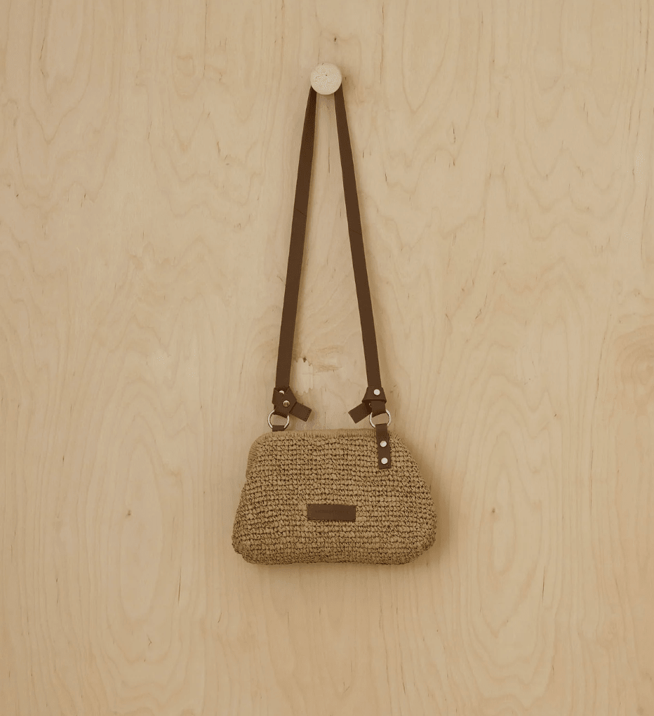 Daniella Lehavi Handbags CASABLANCA SMALL TAN STRAW CROSSBDY Handbags | Shop now at Main & Taylor Shoes!