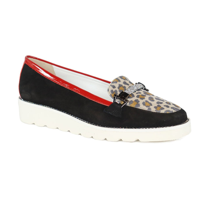 DI CHENZO MINA BLACK/LEOPARD LOAFER SHOES | Shop now at Main &amp; Taylor Shoes!