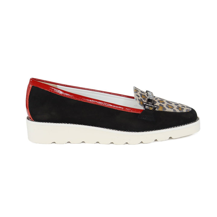 DI CHENZO MINA BLACK/LEOPARD LOAFER SHOES | Shop now at Main &amp; Taylor Shoes!