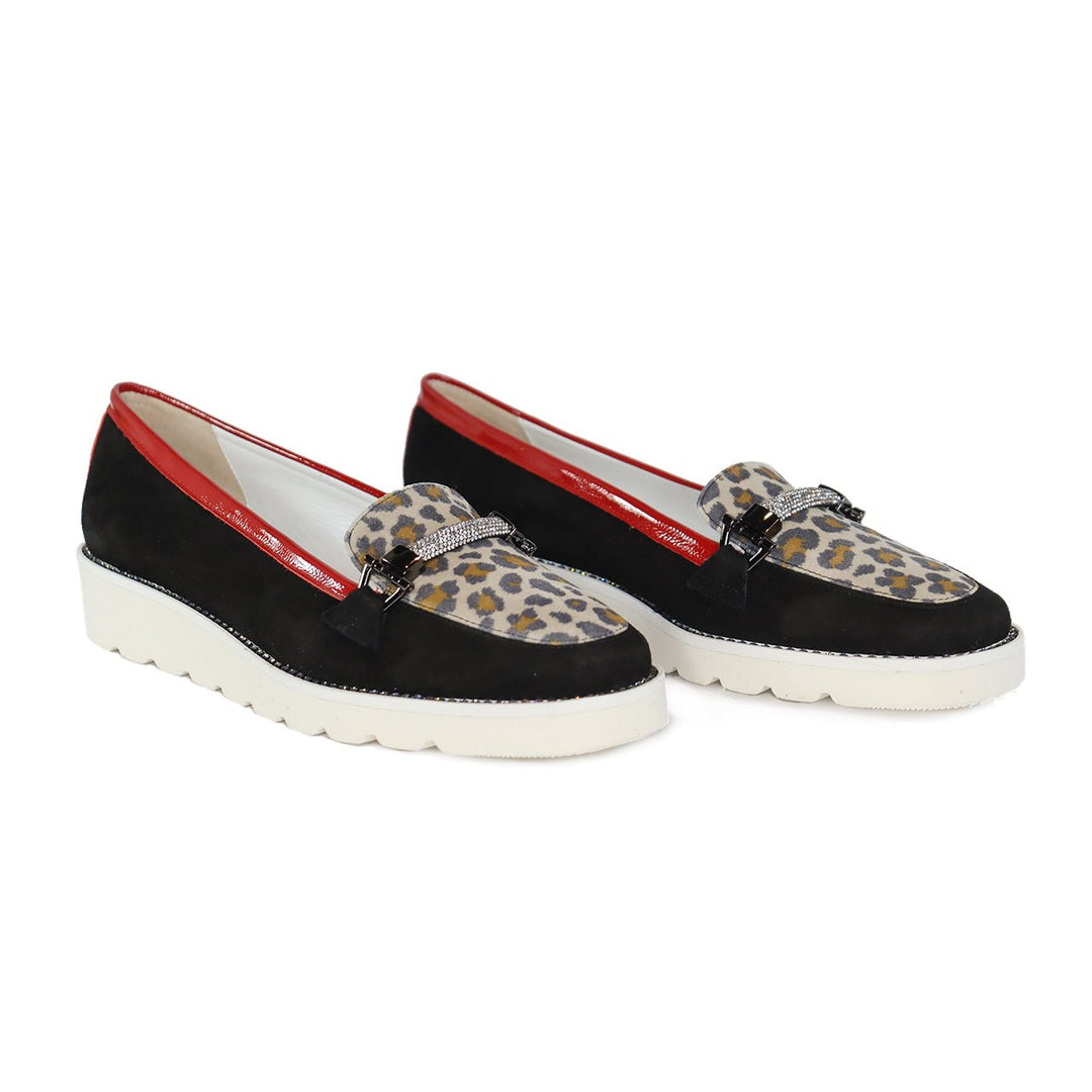 DI CHENZO MINA BLACK/LEOPARD LOAFER SHOES | Shop now at Main &amp; Taylor Shoes!
