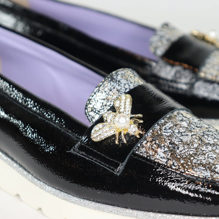 DI CHENZO NOEMI BLACK PATENT/GL SHOES | Shop now at Main &amp; Taylor Shoes!