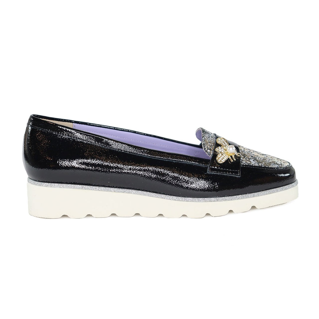 DI CHENZO NOEMI BLACK PATENT/GL SHOES | Shop now at Main &amp; Taylor Shoes!