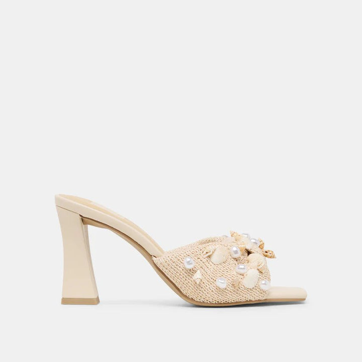 Dolce Vita TYLAH PEARL BEADED RAFFIA OATMEAL SHOES | Shop now at Main &amp; Taylor Shoes!