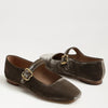MICHAELA DARK SAGE VELVET MARY JANE FLAT