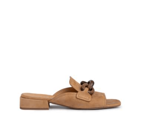 PEDRO GARCIA ENNA TAN SLIDE Shoes | Shop now at Main &amp; Taylor Shoes!