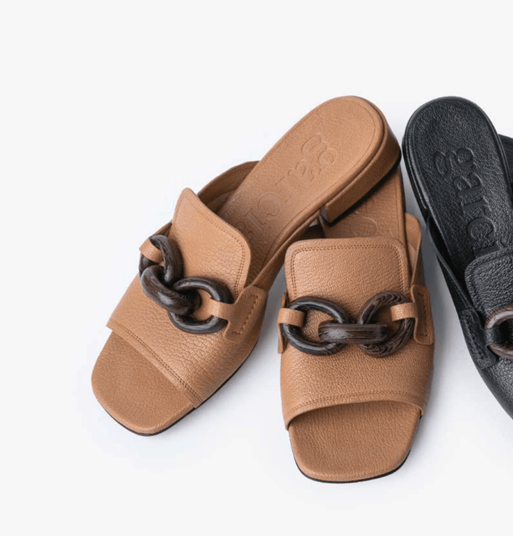 PEDRO GARCIA ENNA TAN SLIDE Shoes | Shop now at Main &amp; Taylor Shoes!