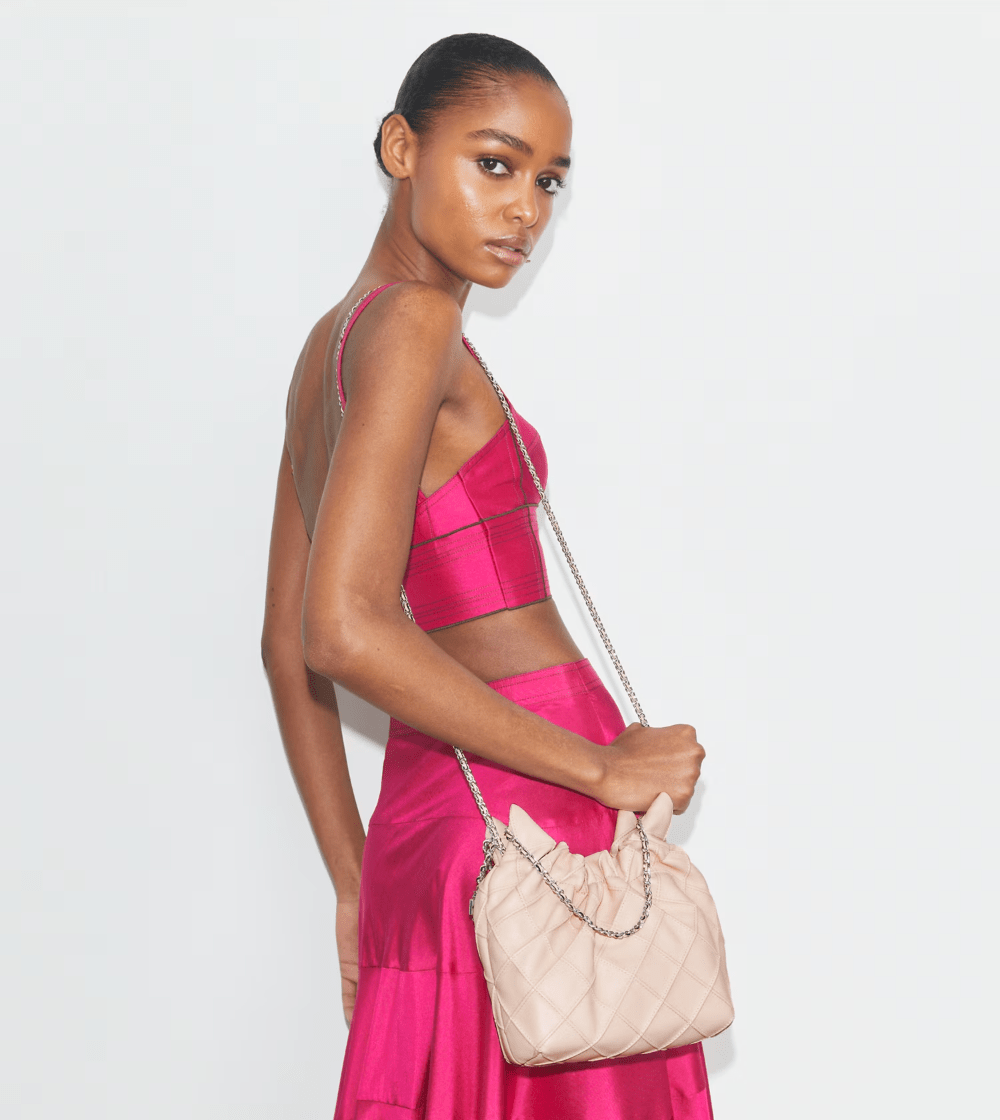 TORY BURCH HANDBAGS FLEMING MINI HOBO SOFT PINK Shoe Main & Taylor