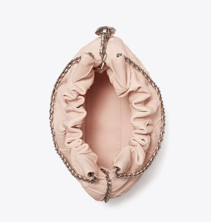 TORY BURCH HANDBAGS FLEMING MINI HOBO SOFT PINK HANDBAGS | Shop now at Main &amp; Taylor Shoes!
