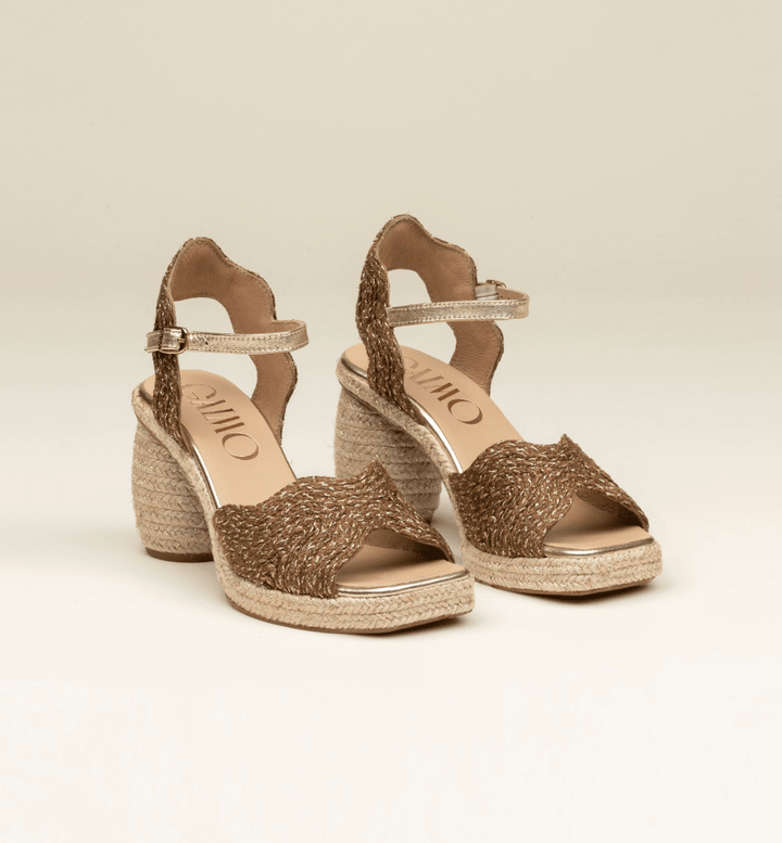 Gaimo DARIAN MOKA RAFFIA PLATFORM HEEL WOMEN&
