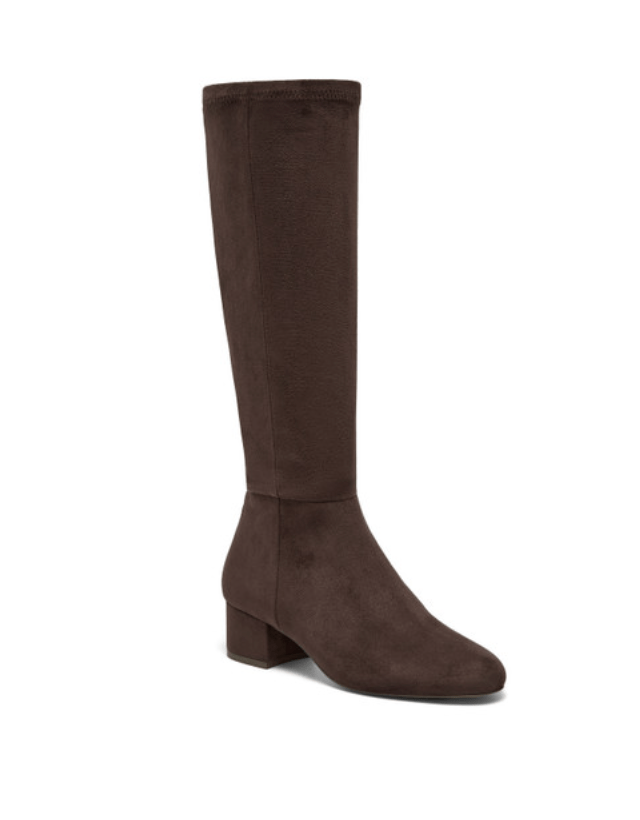 Silent D GOLD CHOCOLATE STRETCH SUEDE Shoes | Shop now at Main &amp; Taylor Shoes!