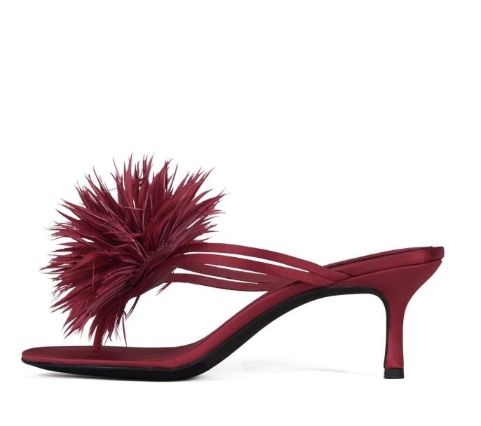 Jeffrey Campbell FIREWORK RED SATIN HEEL Shoes | Shop now at Main &amp; Taylor Shoes!
