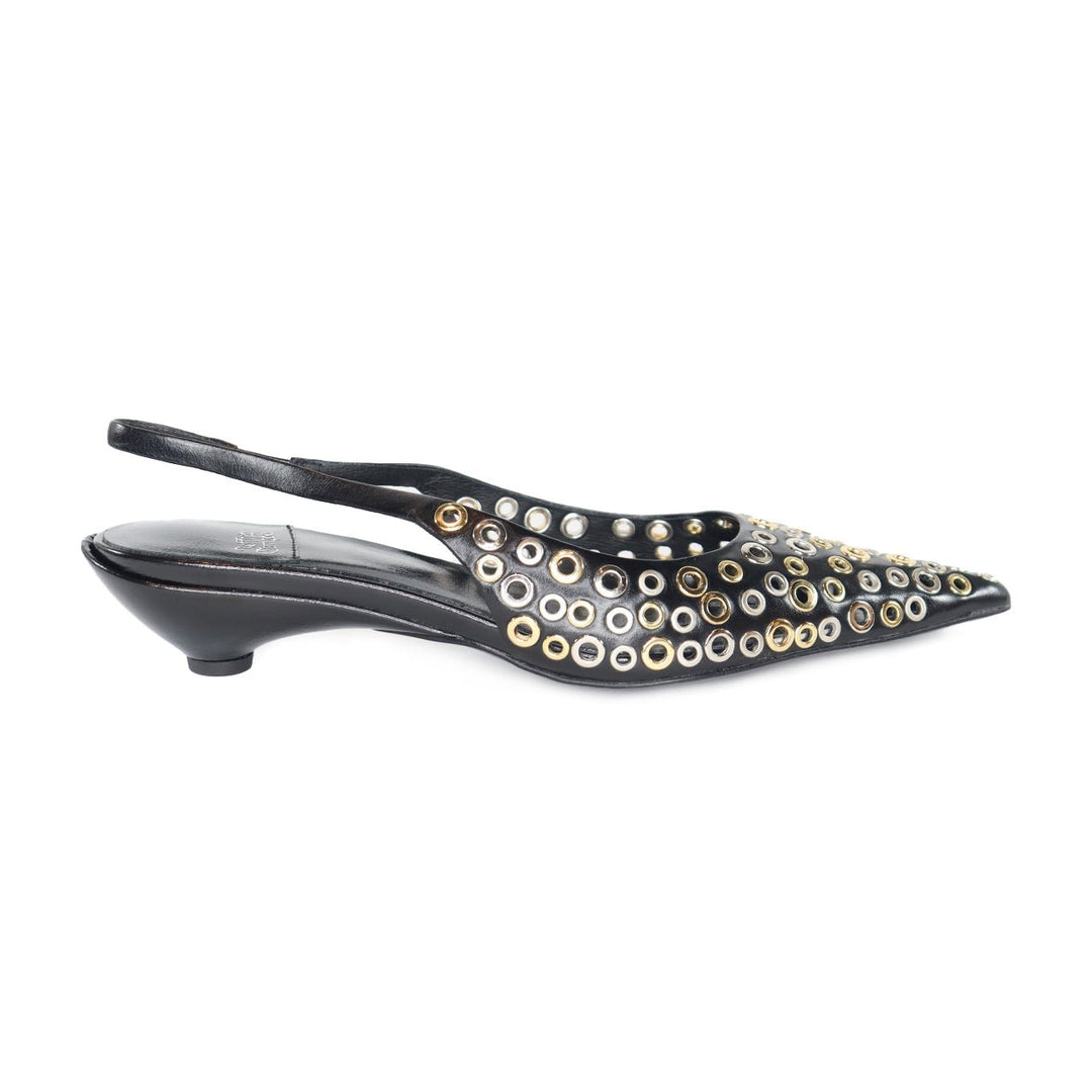 JEFFREY CAMPBELL MONDAY BLACK MULTI SLINGBACK SHOES | Shop now at Main &amp; Taylor Shoes!