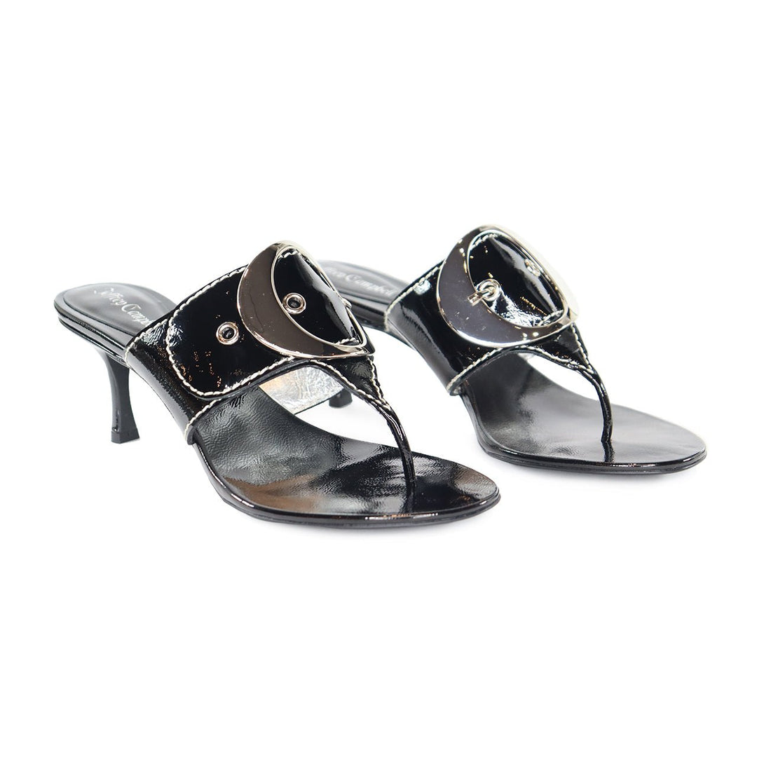 JEFFREY CAMPBELL SOLANI BLACK/SILVER SANDAL SHOES | Shop now at Main & Taylor Shoes!