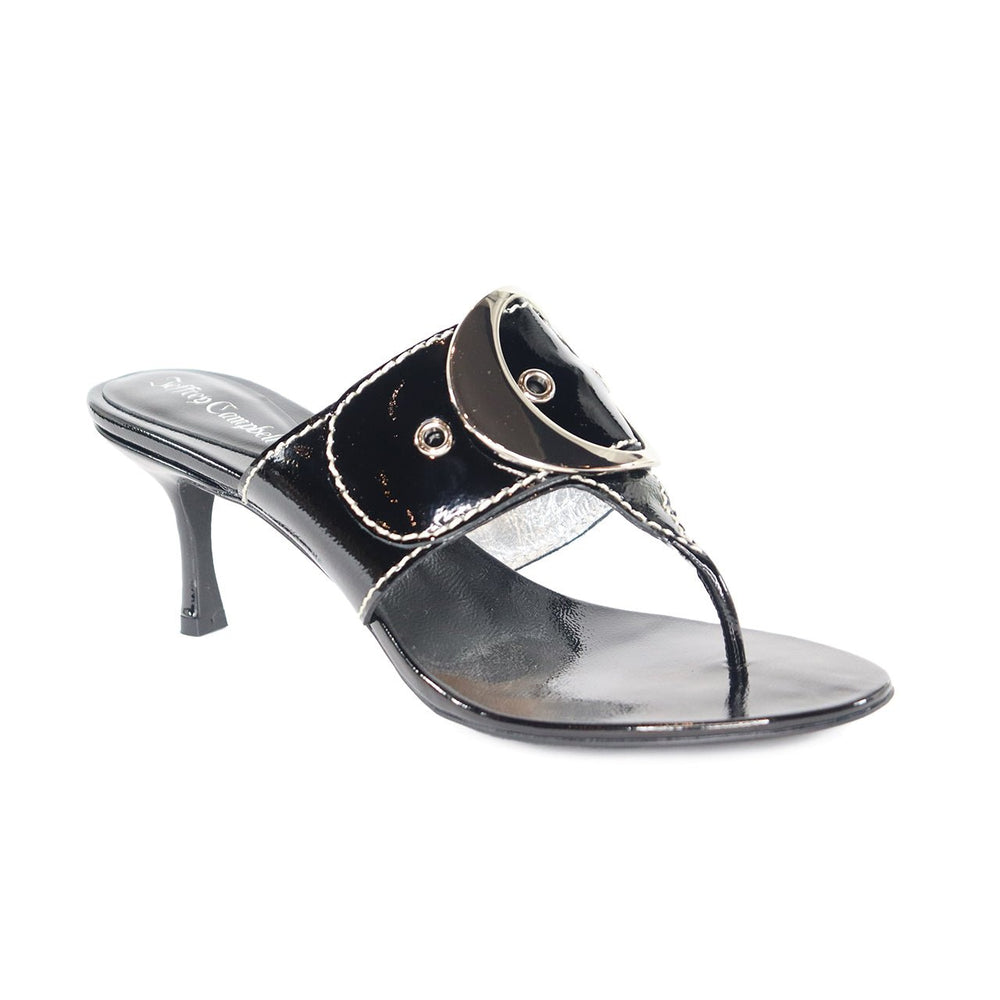 JEFFREY CAMPBELL SOLANI BLACK/SILVER SANDAL SHOES | Shop now at Main & Taylor Shoes!