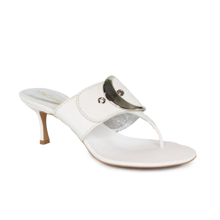 JEFFREY CAMPBELL SOLANI WHITE/SILVER SANDAL SHOES | Shop now at Main &amp; Taylor Shoes!