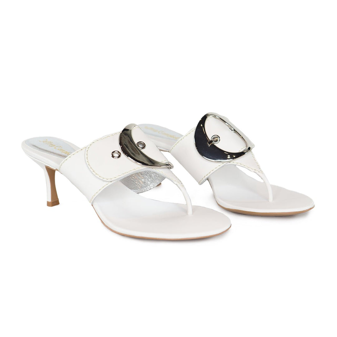 JEFFREY CAMPBELL SOLANI WHITE/SILVER SANDAL SHOES | Shop now at Main & Taylor Shoes!