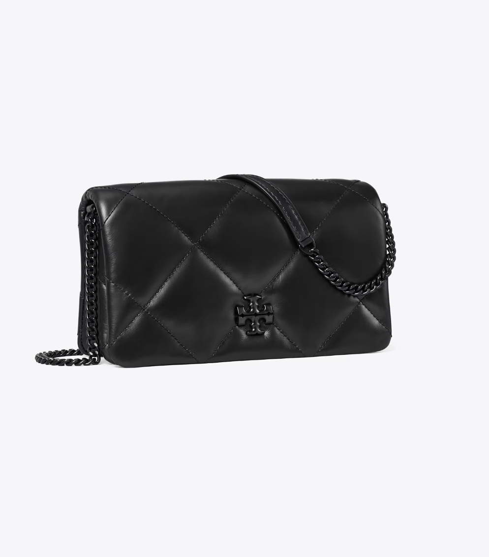 TORY BURCH HANDBAGS KIRA DIAMOND QUILT CROSSBODY BLACK HANDBAGS | Shop now at Main &amp; Taylor Shoes!