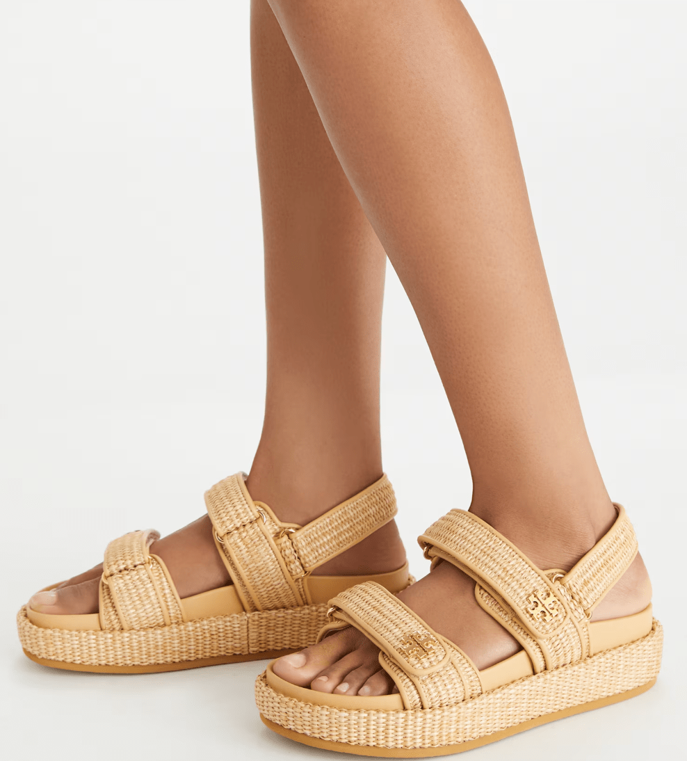TORY BURCH KIRA SPORT SANDAL NATURAL RAFFIA Shoe Main & Taylor Shoes