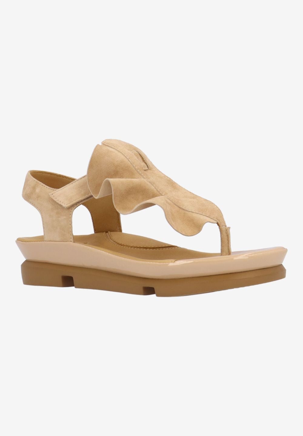 L'amour Des Pieds VENDALA NUDE SUEDE SANDAL Shoes | Shop now at Main & Taylor Shoes!