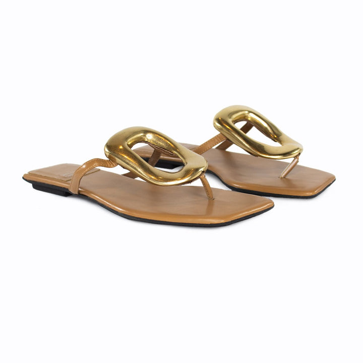 Jeffrey Campbell LINQUES NATURAL/GOLD Shoes | Shop now at Main &amp; Taylor Shoes!