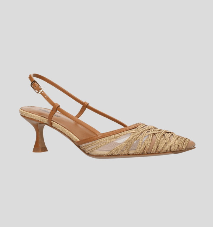 LOLA CRUZ 108269 CUERO MESH/RAFFIA SLING BACK SHOES | Shop now at Main &amp; Taylor Shoes!