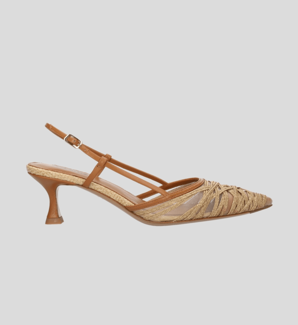 LOLA CRUZ 108269 CUERO MESH/RAFFIA SLING BACK SHOES | Shop now at Main & Taylor Shoes!