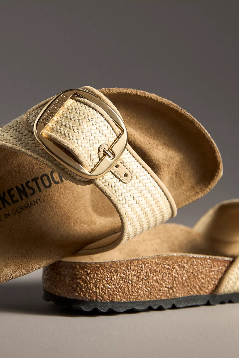 Birkenstock MADRID BIG BUCKLE RAFFIA NATURAL Shoes | Shop now at Main &amp; Taylor Shoes!