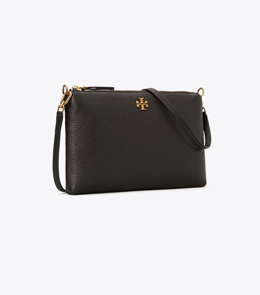 TORY BURCH HANDBAGS MERCER PEBBLED ZIPTOP CROSSBODY BLACK HANDBAGS | Shop now at Main &amp; Taylor Shoes!