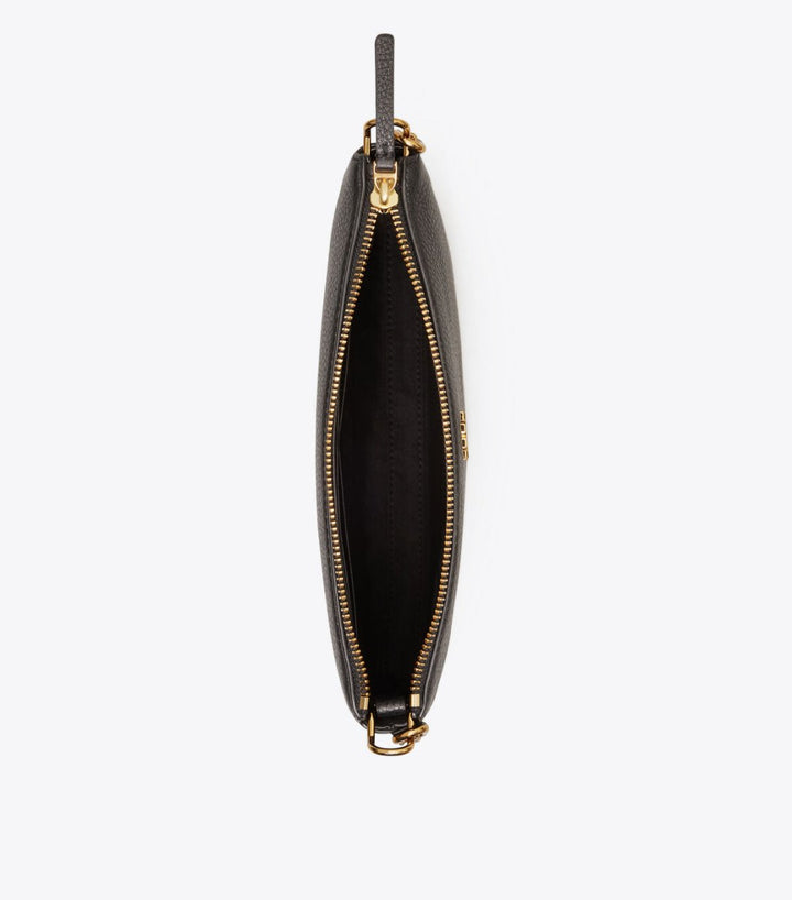 TORY BURCH HANDBAGS MERCER PEBBLED ZIPTOP CROSSBODY BLACK HANDBAGS | Shop now at Main &amp; Taylor Shoes!