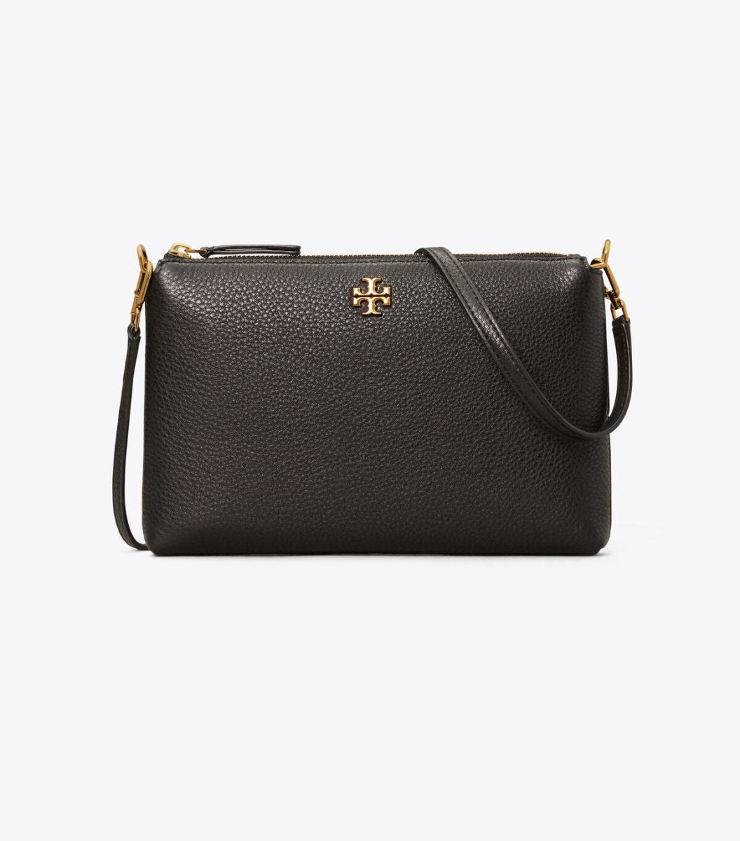 TORY BURCH HANDBAGS MERCER PEBBLED ZIPTOP CROSSBODY BLACK HANDBAGS | Shop now at Main &amp; Taylor Shoes!
