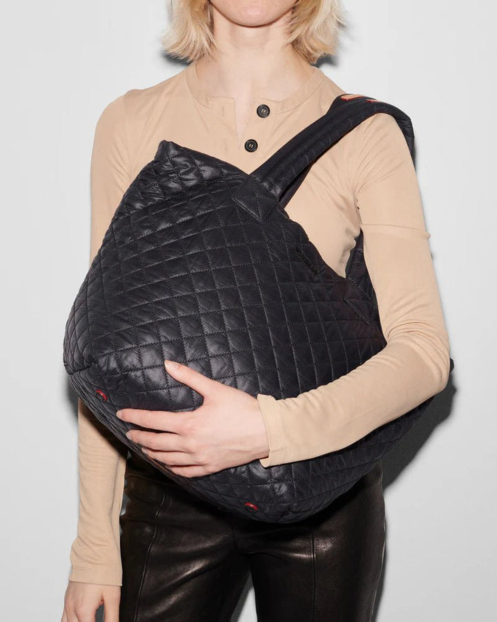MZ Wallace METRO MEDIUM TOTE DELUXE BLACK HANDBAGS | Shop now at Main &amp; Taylor Shoes!