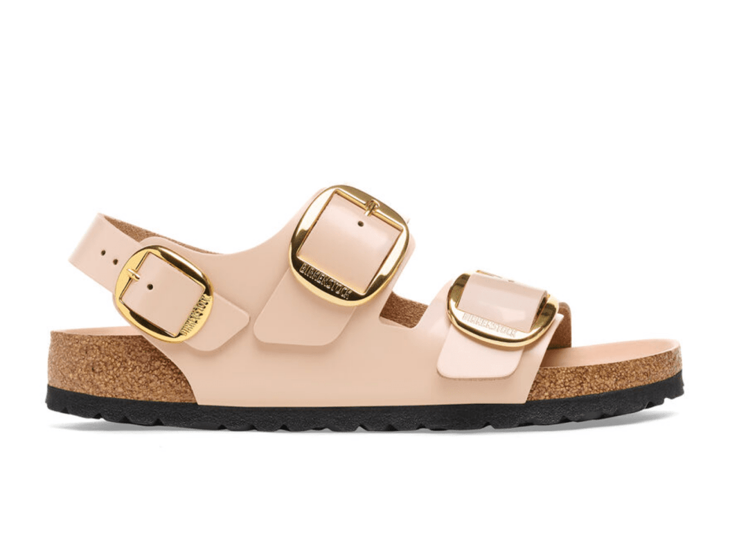 Birkenstock MILANO BIG BUCKLE HIGH SHINE BEIGE Shoe Main & Taylor