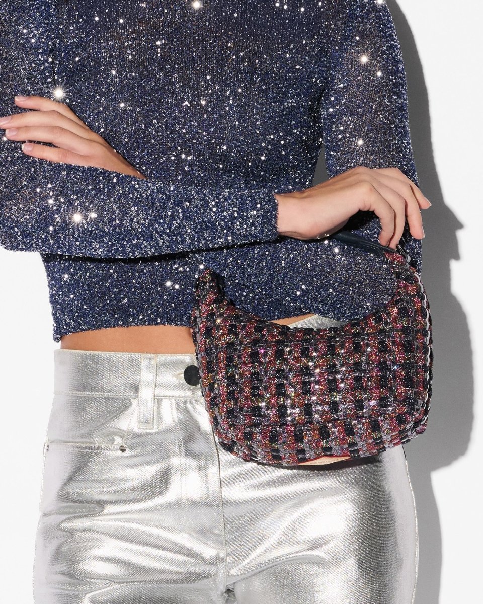MZ WALLACE MULTI WOVEN MINI HOBO SHIMMER MULTI HANDBAGS | Shop now at Main &amp; Taylor Shoes!