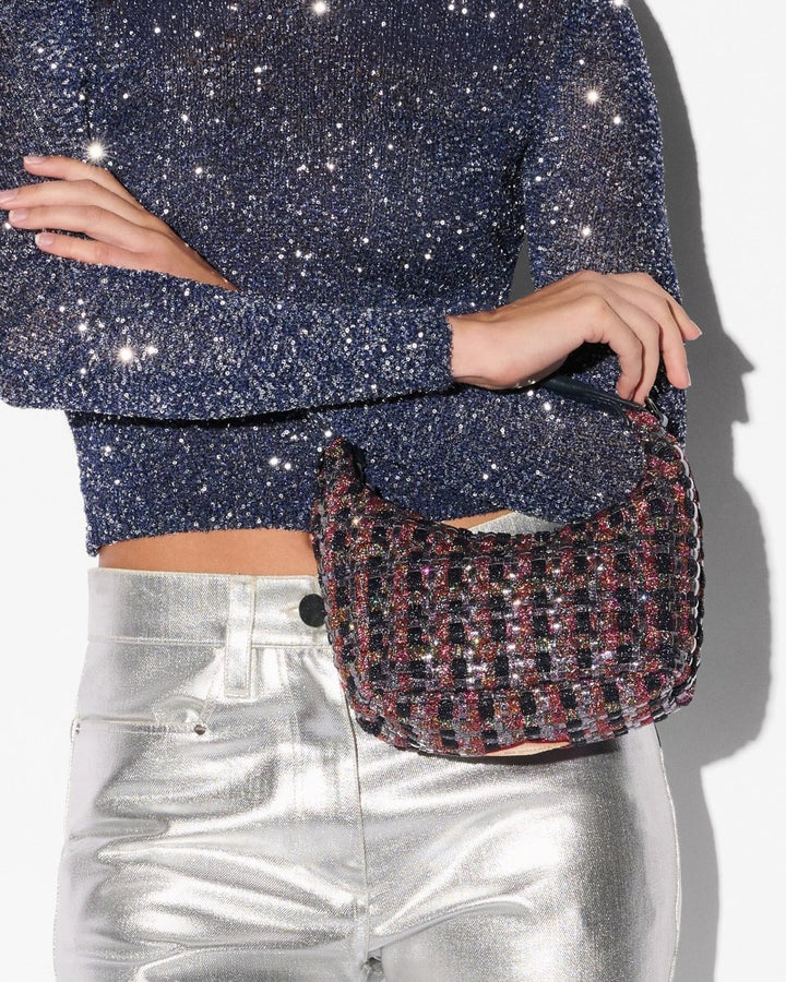 MZ WALLACE MULTI WOVEN MINI HOBO SHIMMER MULTI HANDBAGS | Shop now at Main &amp; Taylor Shoes!
