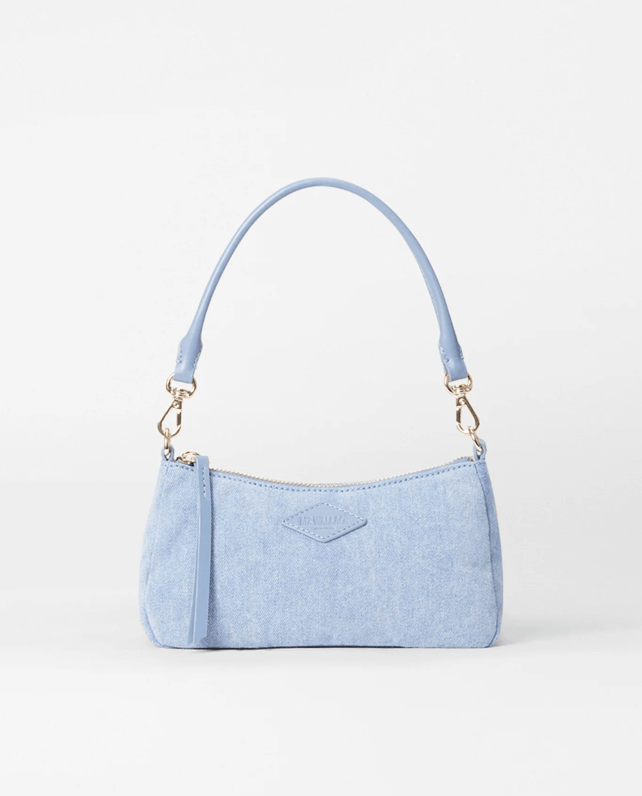 MZ Wallace CHELSEA MINI SHOULDER LT DENIM Handbags | Shop now at Main &amp; Taylor Shoes!