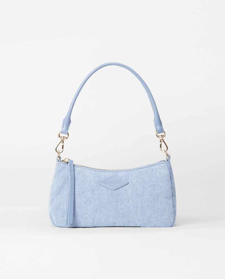 MZ Wallace CHELSEA MINI SHOULDER LT DENIM Handbags | Shop now at Main &amp; Taylor Shoes!