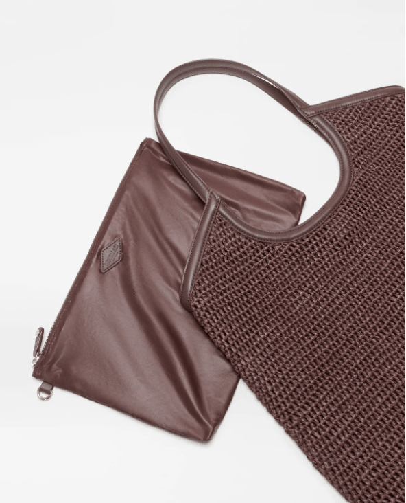 MZ Wallace GEORGICA CROCHET LARGE BROWN TOTE Handbags | Shop now at Main &amp; Taylor Shoes!