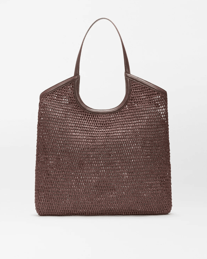 MZ Wallace GEORGICA CROCHET LARGE BROWN TOTE Handbags | Shop now at Main &amp; Taylor Shoes!