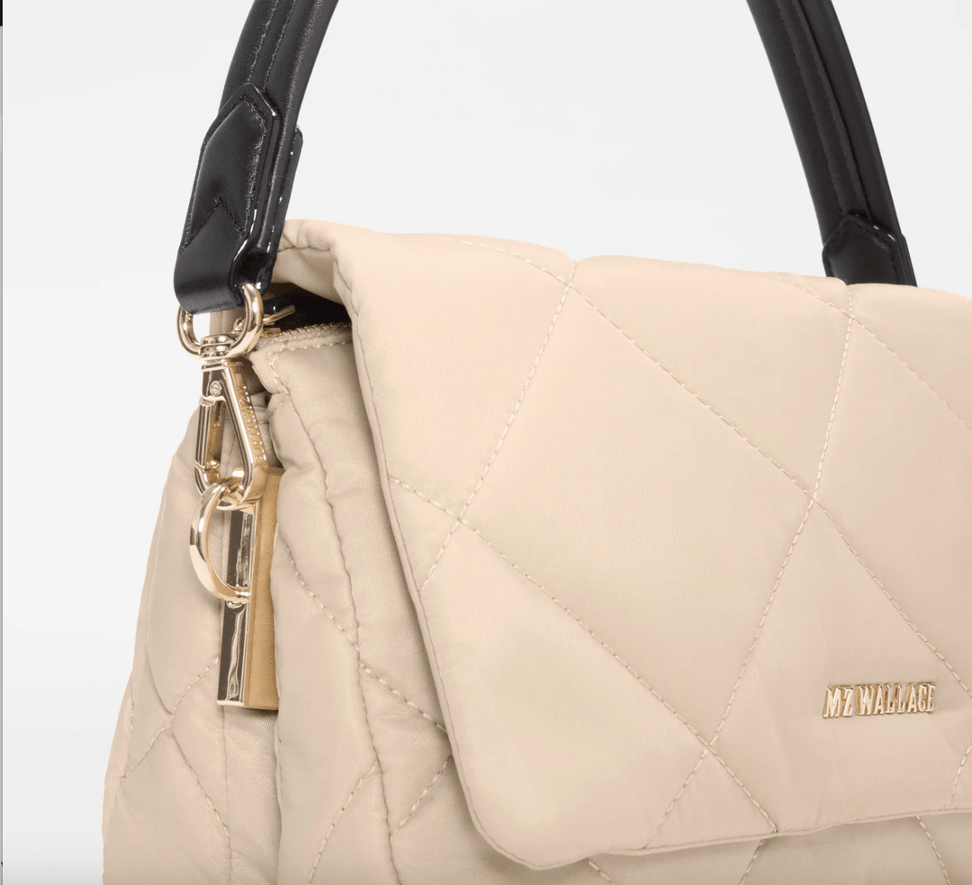 MZ Wallace MADISON FLAP CROSSBODY BUFF/BLK Handbags | Shop now at Main &amp; Taylor Shoes!